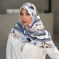 روسری Dior ابریشم دور دست دوز (قواره 90) 30146