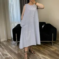 سارافون زنانه جلو بسته بلند نخی