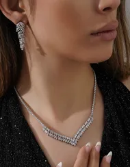 نیم ست جواهری گندمی