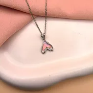 گردنبند دم وال صورتی