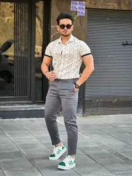 پیراهن چاپی راه راه