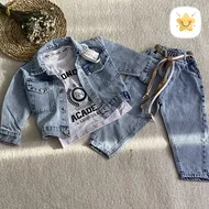 3 تکه کت شلوار جین (دختر و پسر) اسپرت جنس عالی 2تا 9 سال
