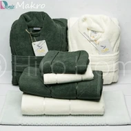 ست دو نفره طرح ماکرو رنگ شیری و زیتونی