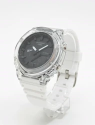 ساعت طرح جی شاک 2100 صفحه شفاف سفید