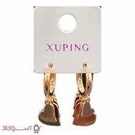گوشواره حلقه‌ای زنانه ژوپینگ با 5 آویز قلب کد 900