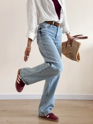 شلوار نیم بگ جین zara