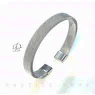 بنگل حصیری استیل 316 _10 میل نقره ایی