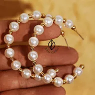 گوشواره حلقه‌ای بزرگ مرواریدی