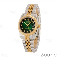 ساعت رولکس دیت جاست زنانه طلایی صفحه سبز مشکی 104833