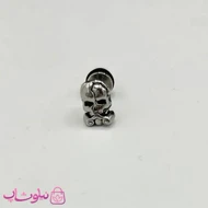 پیرسینگ گوش طرح سر اسکلت نقره ای