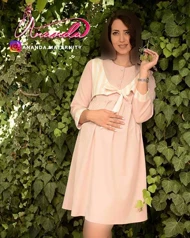 پیراهن بارداری ژیله دار راه راه