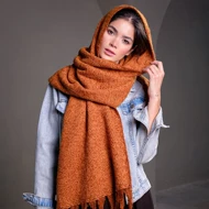 شال گردن پاییزه حوله‌ای تک‌رنگ 20505