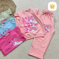 بلوز شلوار دخترانه بگ جنس پنبه برند DENIZ ملودی مناسب 6 تا 9 سال