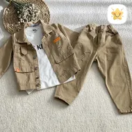 3 تکه کتان بچه گانه اسپرت (دختر و پسر) 3 تا 6 سال کیفیت استثنایی نسکافه ای