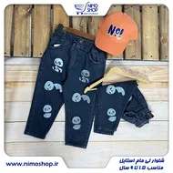 شلوار لی مام استایل طرح پاندا