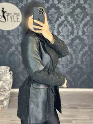 پالتو چرم پوست‌ماری زنانه