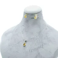 نیم ست نقره و کهربا ES01