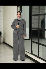کراپ شلوار زمستانه دکمه نما