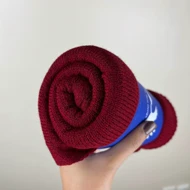 شال بافت تک‌رنگ ساده (زرشکی و آلبالویی) 20540