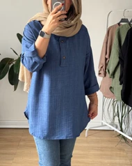 تونیک مانتویی دو دگمه