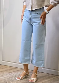 شلوار واید جین آبی روشن