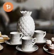 ست قهوه خوری 6نفره سیاه و سفید