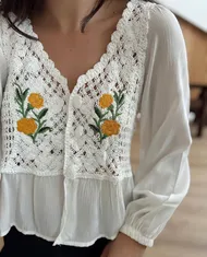 شومیز قلاب‌بافی لینن