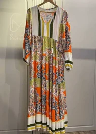 پیراهن ساحلی آستین کشی