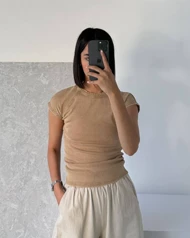 تیشرت کبریتی کرم🥜