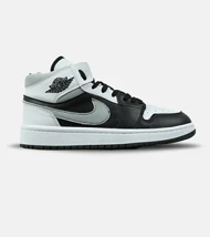 کفش کتانی ساق‌دار مردانه و زنانه سفید مشکی طوسیNIKE jordan 1 مدل 7689