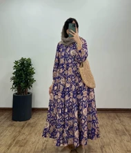 پیراهن بلند طرحدار مرسانا 5