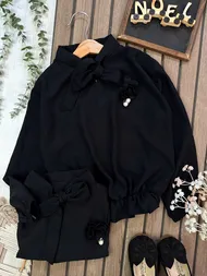 شومیز مشکی تک گل