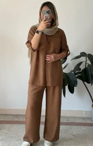 ست مانتو شلوار پنبه