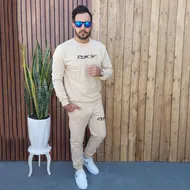 ست بلوز و شلوار مردانه راحتی RBK رنگ کرمی