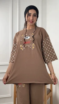 تی‌شرت و شلوار خرسی پنبه ویسکوز