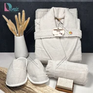 حوله ست یک نفره سه تکه مارتا رنگ کرم