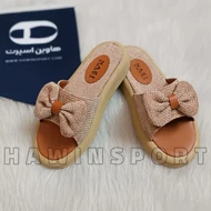 صندل زنانه مدل پاپیون نسکافه ای