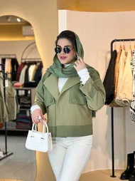 بارانی کتان کوتاه زنانه