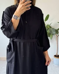 پیراهن مانتویی مشکی نیوشا