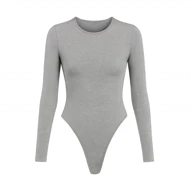 بادی نخی آستین بلند رنگ طوسی مه جامه 202