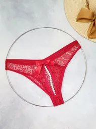 شورت توری قرمزطرحدار(فری سایز)-