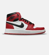 کفش کتانی ساق‌دار مردانه و زنانه قرمز مشکی NIKE jordan 1 مدل 8279