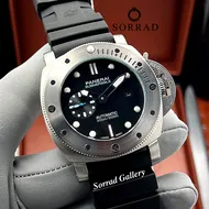 ساعت پنرای مردانه / اتومات بند رابر رنگ مشکی صفحه مشکی-سیلور