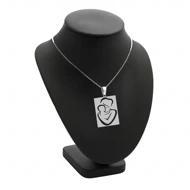 آویز مادرم ، بچه و زنجیر نقره روز مادر نقره 925