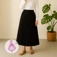 دامن پلیسه کرپ جودون بلند در رنگبندی متنوع(کد1130)