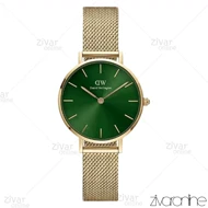 ساعت دنیل ولینگتون زنانه طلایی صفحه سبز بند حصیری 103920