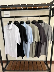 ✨پیراهن استین کوتاه دکمه مخفی 2538✨