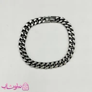 دستبند مردانه کارتیه استیل سیاه قلم 22 سانت 8 میل کد 2891