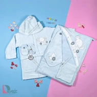 حوله نوزادی M-baby طرح فیل رنگ آبی