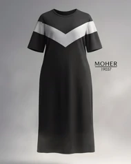 پیراهن راحتی ماکسی سایز بزرگ مشکی